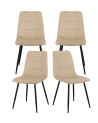 Pack de 4 sillas de comedor de terciopelo ASTRID