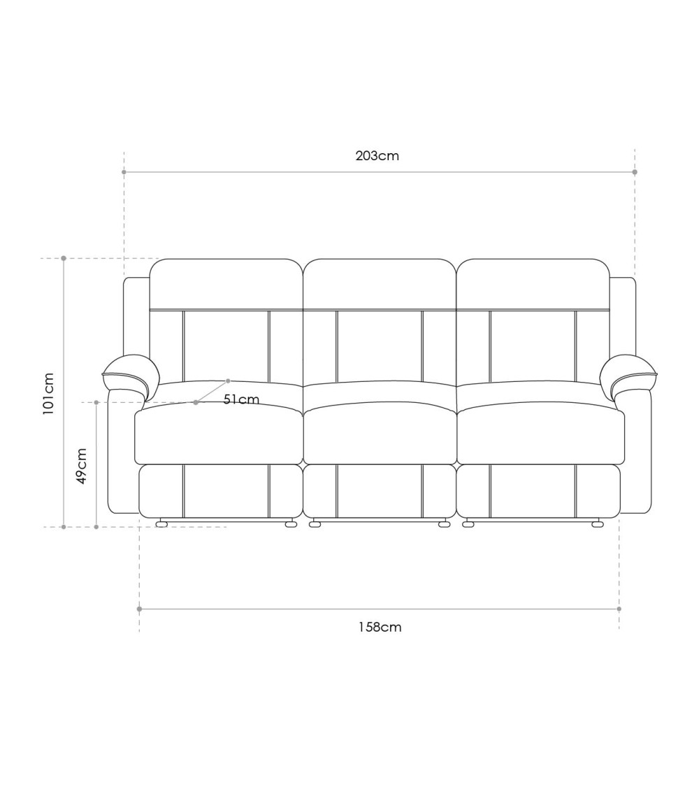 Sofá relax 3 plazas REIMON, sofá reclinable