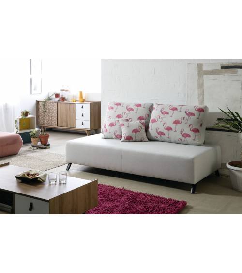 Sofá Cama infantil-juvenil con estampado de flamencos