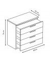 Cómoda de 4 cajones CUBE, funcional y atemporal