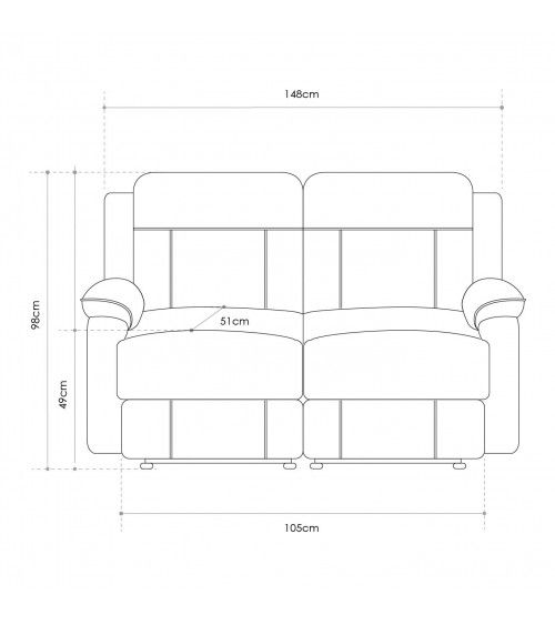 Sofá relax 2 plazas REIMON, sofá reclinable