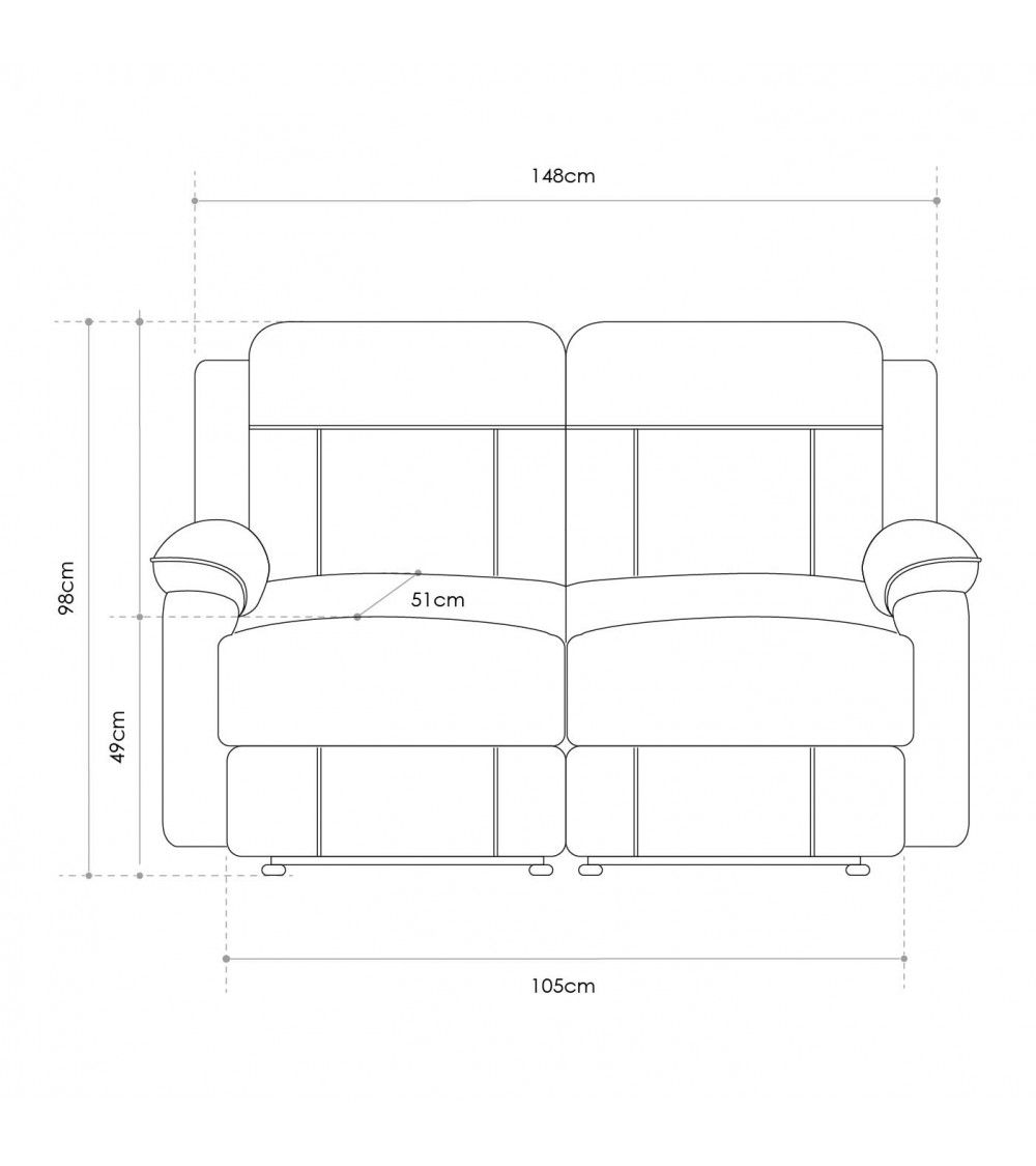 Sofá relax 2 plazas REIMON, sofá reclinable