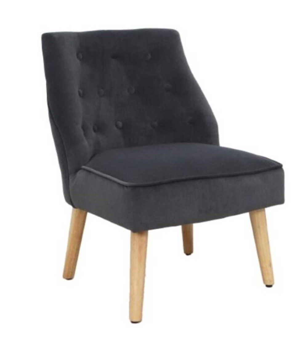 Butaca terciopelo Mary, con patas de madera