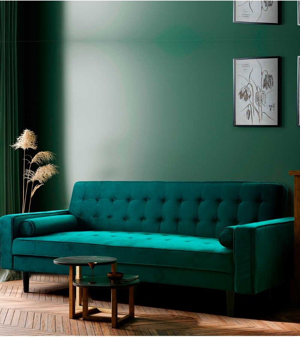 Sofá cama terciopelo antimanchas GREEN