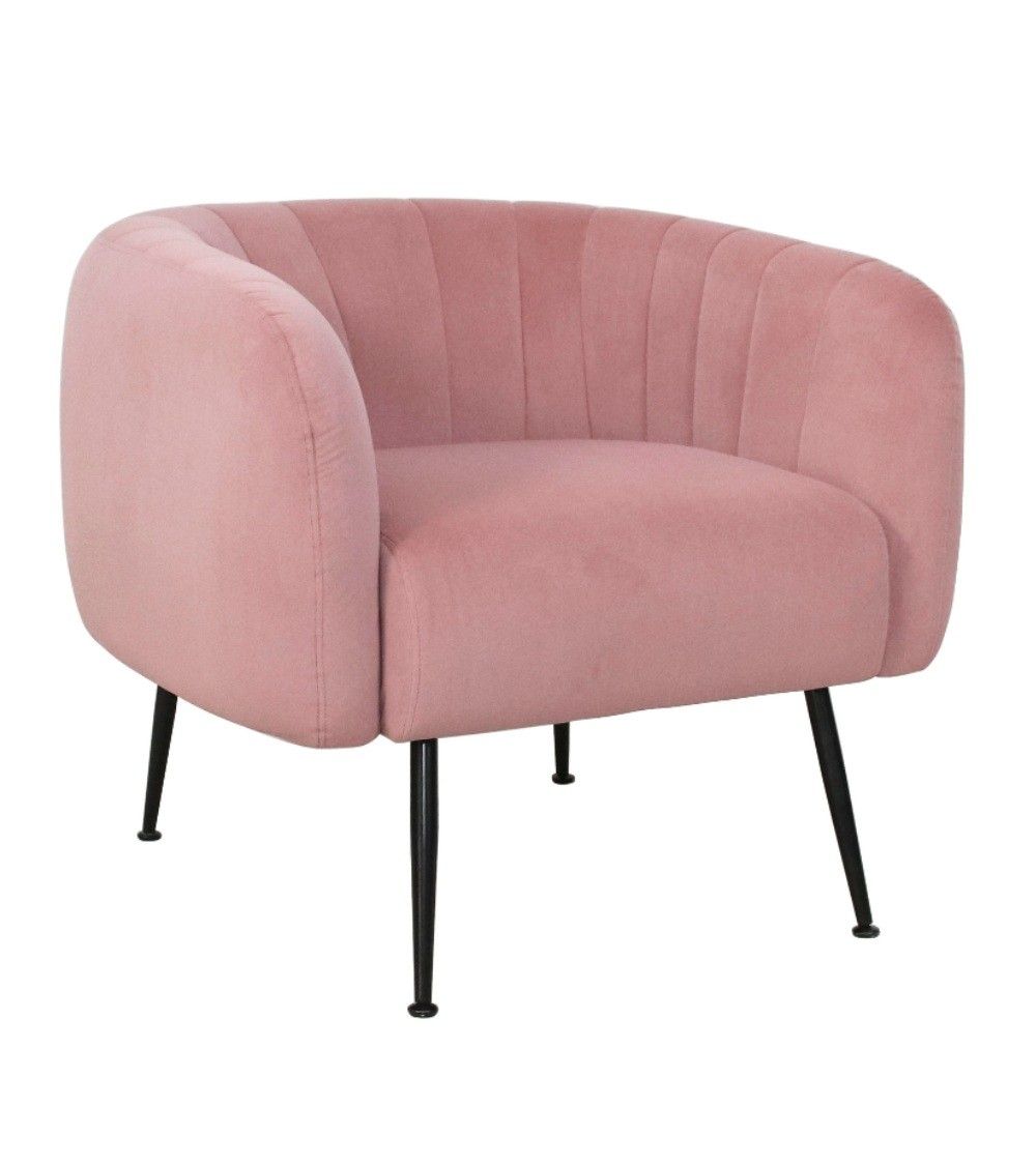 Butaca moderna terciopelo rosa TELMA