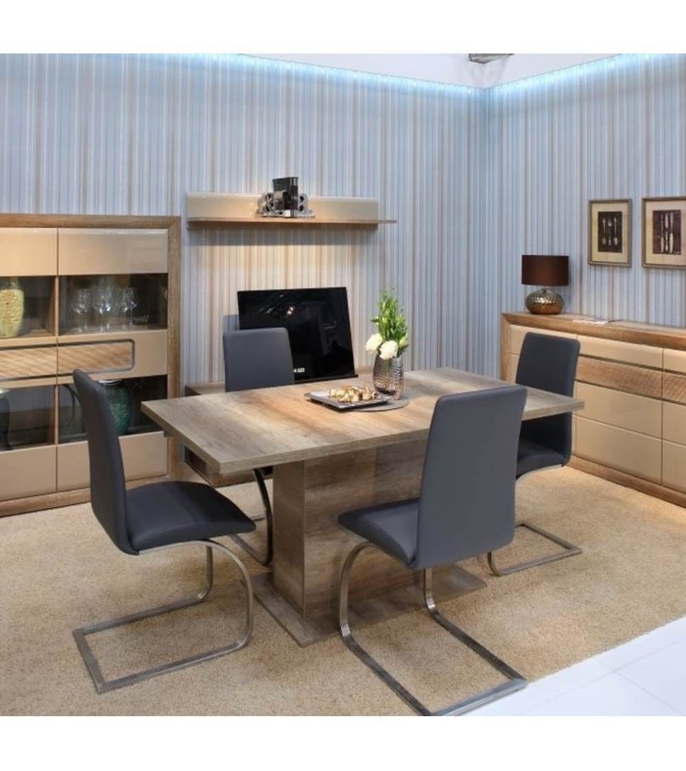 Mesa comedor extensible pata central THEO