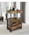 Mueble bar BACO con ruedas estilo industrial