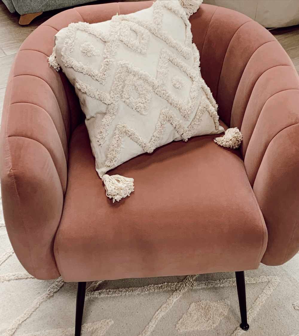 Butaca moderna terciopelo rosa TELMA