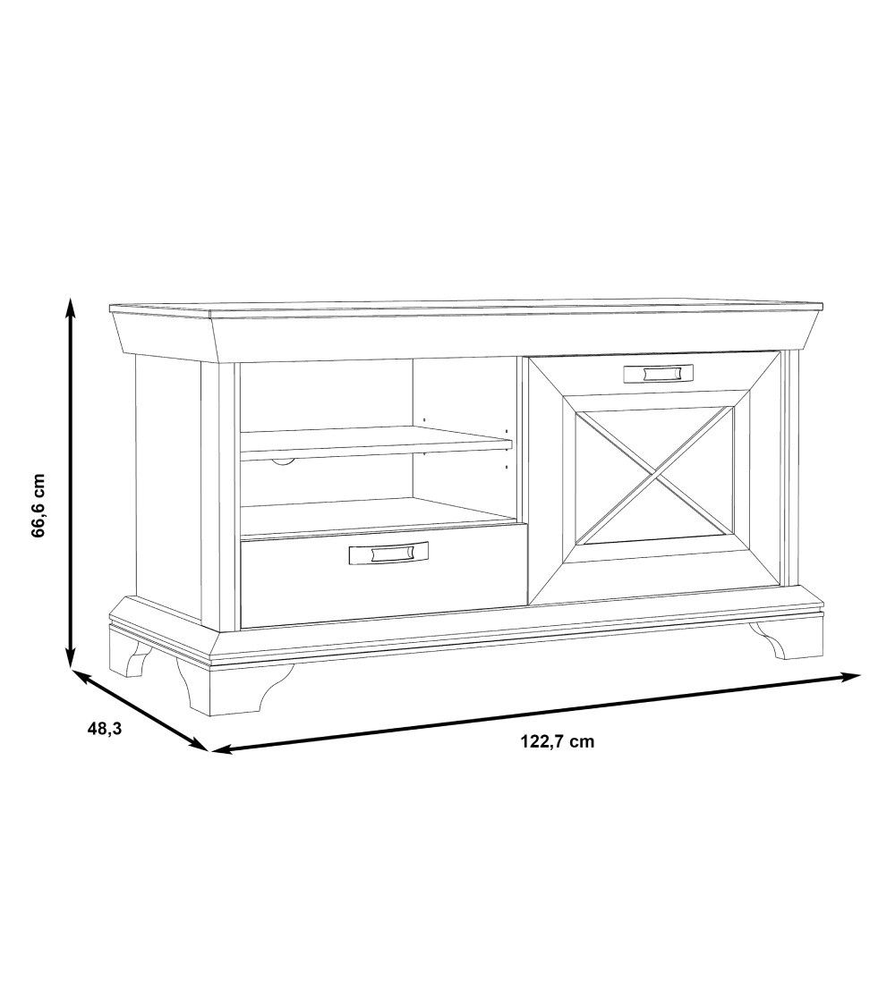 Mueble TV 120 cm KAREN rústico moderno